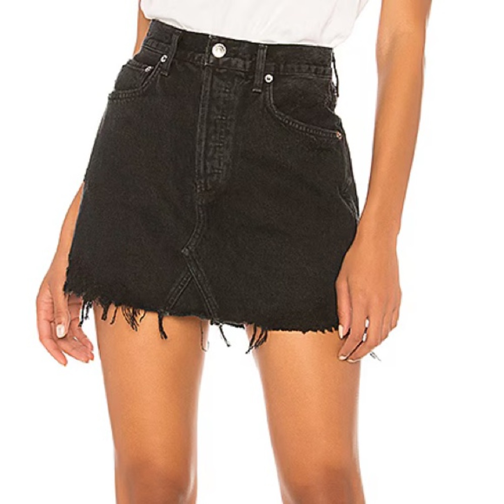 Agolde Charcoal Denim Skirt